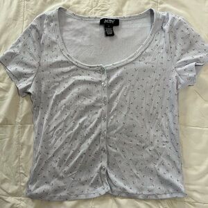 Oh Polly Light Gray Floral Button-Down Shirt